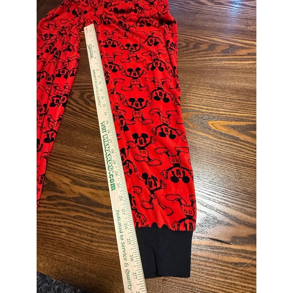 Disney‎ Mickey Mouse Red Pajama Set Sleepwear Top Pants Womens S cozy soft - Picture 10 of 15